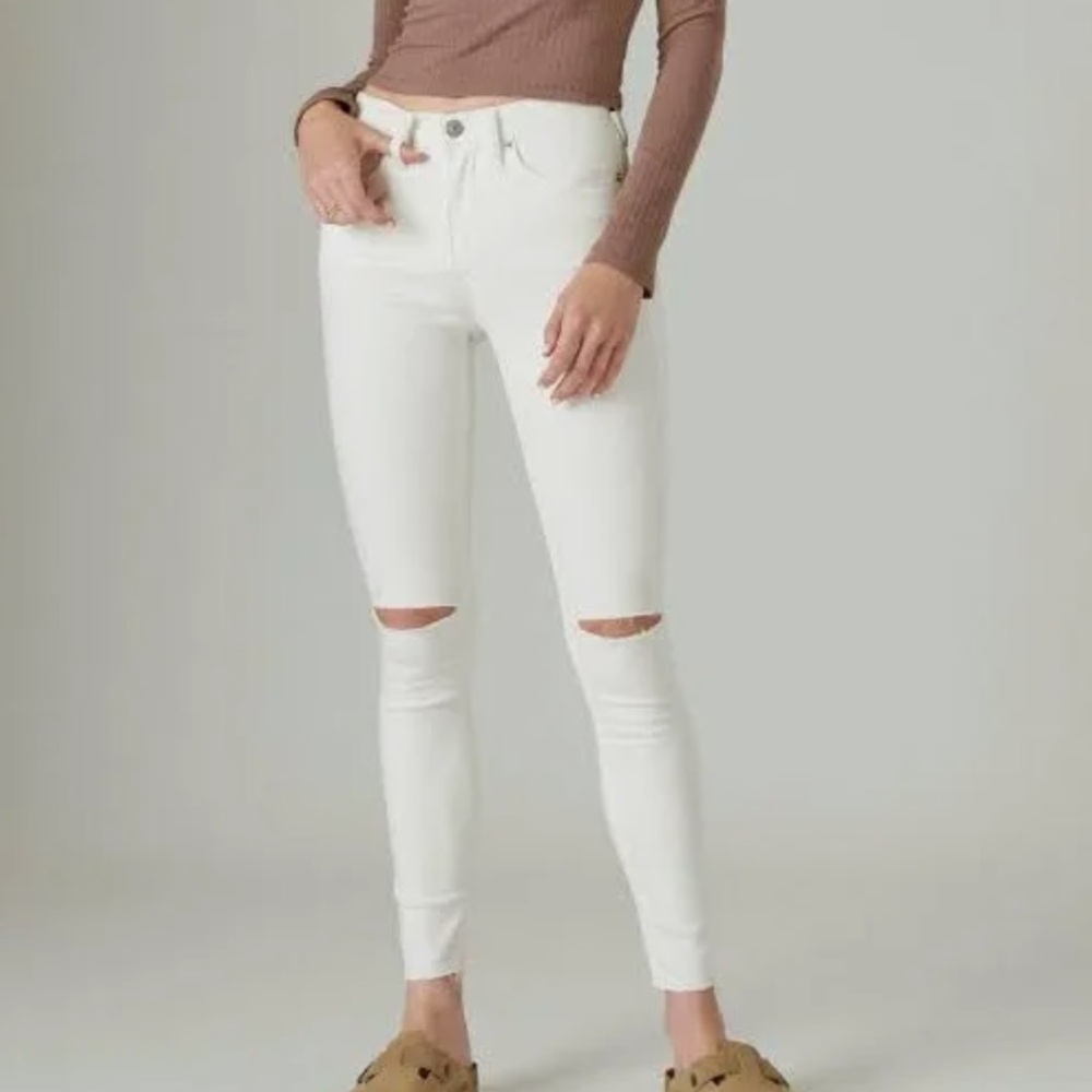 Lucky Brand Women's High-Rise Bridgette Ripped Skinny Jeans